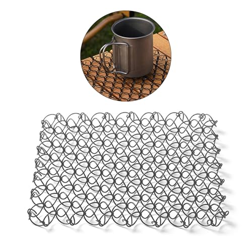 Posavasos de acero inoxidable para macetas de camping y hervidor de agua, huecos, cuadrados, antideslizantes, con aislamiento térmico