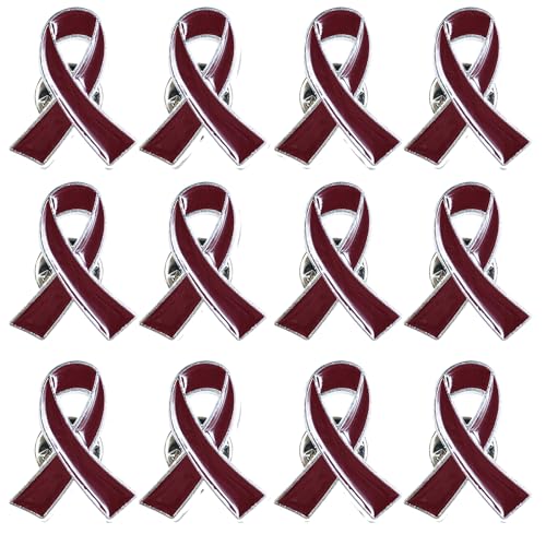Sickle Cell Awareness Pin Burgundy Ribbon Pins Multiple Myeloma Awareness Items