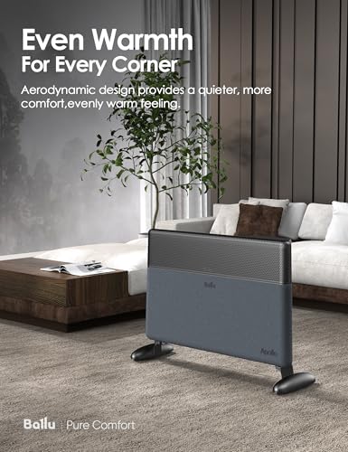 Image of Ballu Convection Panel Space Heater,Whole Room Heater for Indoor Use Large Room with LED Display Remote,Wifi App,Portable Standing Wall Mount,Electric Heaters for Bedroom,Living room,Work with Alexa