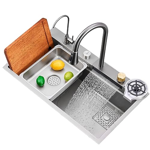 Robinet de cuisine extractible en acier inoxydable avec grand design Raindance
