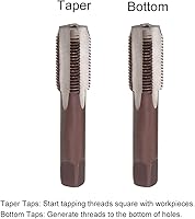 Vista 3 de uxcell Grifo de mano métrico M14 rosca 1 paso 4 flautas rectas H2 aleación de acero para herramientas 1 par