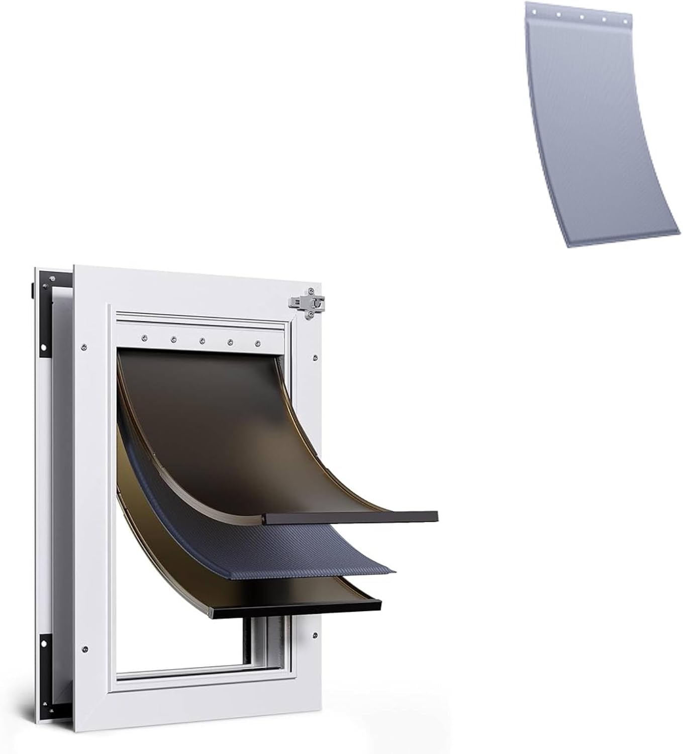 1 Pack * Aluminum Alloy Dog Door & 1 Pack * Insulated Flap