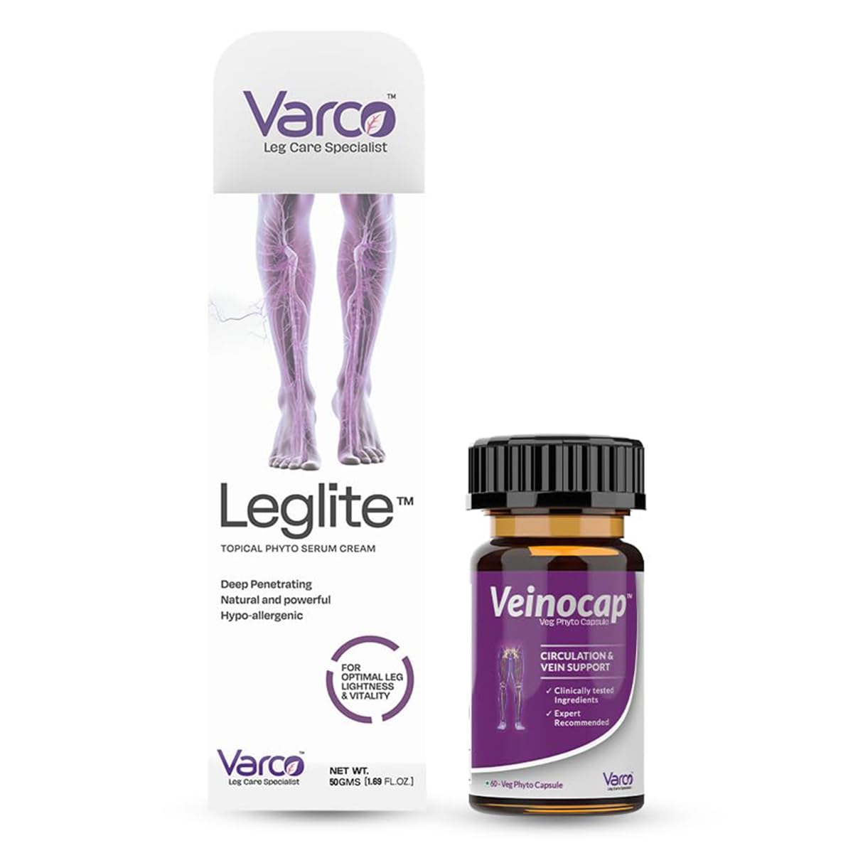 Varco Scia Regen Kit for Management of Sciatica Pain, Leg Cramps, Heaviness, and Tingling Sensations| Radiating pain| Microcirculation, Capillary Health |Phyto Complex, ARNICA, 1%ww Hyaluronic Acid, HorseChestnut, Gultheria Oil