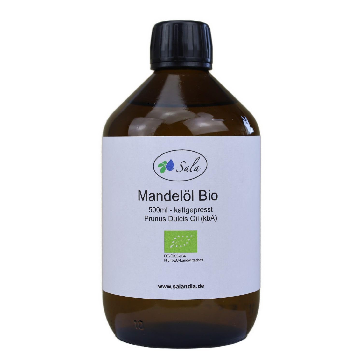 Sala Olio di mandorle biologico spremuto a freddo (flacone di vetro da 500 ml)