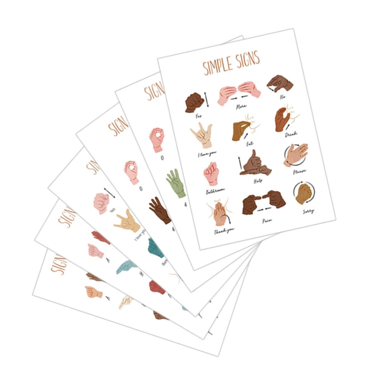 MUCKLILY 30pièces Posters Alphabet Et Chiffres Langue Pour Garçon Fille Décorations Murales Éducatives Pour Salle De