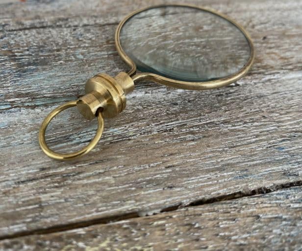 Brass Magnifying Glass Vintage Magnifier with Keychain Collectible Gift