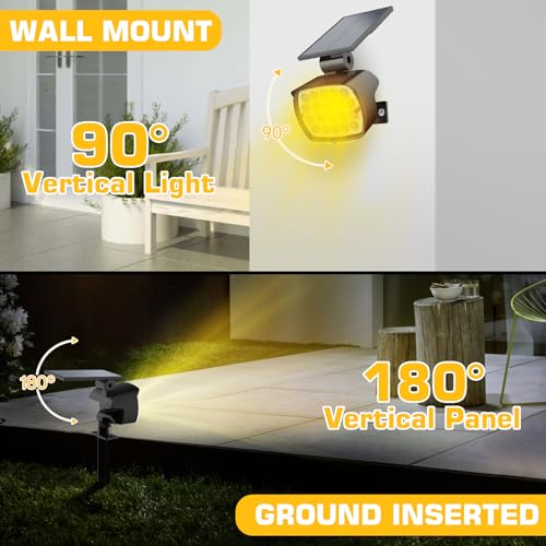 Kaxiida Solar Lights Outdoor Waterproof - 2025 Upgrade 3 Level Ultra Bright Spot Lights Uplights, LED Landscape Spotlight for Tree, Pathway, Wall, Adjustable Solar Panel Auto On/Off - Image 6