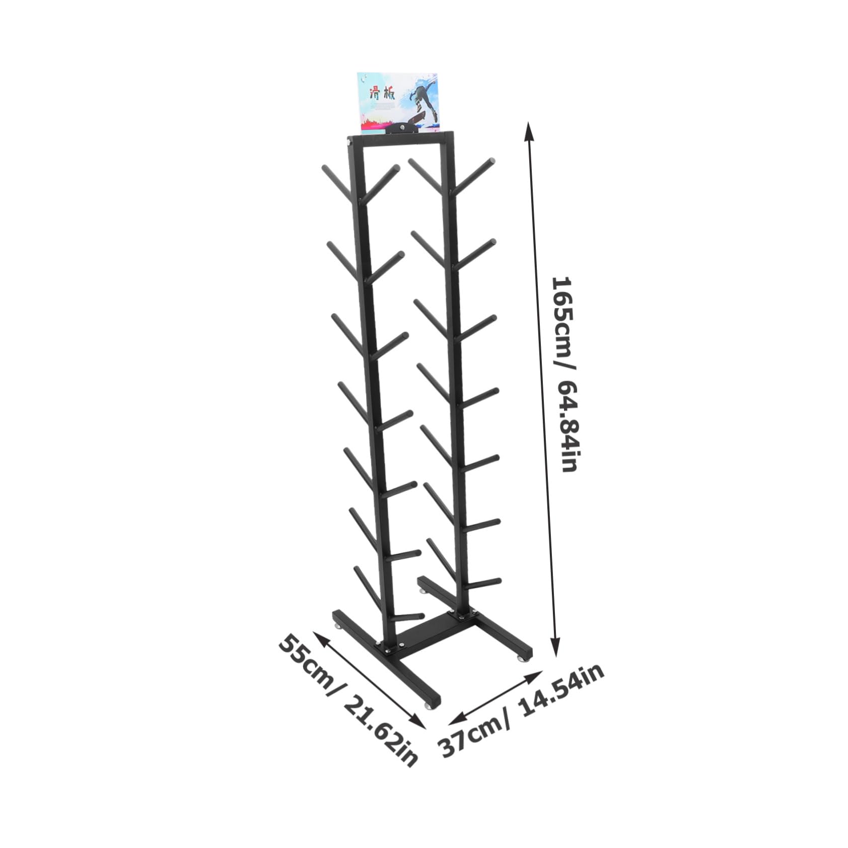 JUMPLAWN Skateboard Storage Stand Display Rack Simple Bracket Versatile Organizing for Skateboards