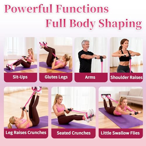 Image of Multifunction Tension Rope, 6-Tube Elastic Yoga Pedal Puller Resistance Band, Natural Latex Tension Rope Fitness Equipment, for Abdomen /Waist /Arm /Leg Stretching Slimming Training