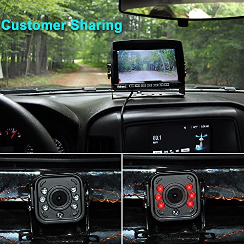 RV Backup Camera AHD 1080P, 7 Inch Touch Key DVR Monitor Split Screen Highway Rear View Observation System Backup Camera System for Truck and Trailer-Rohent N04