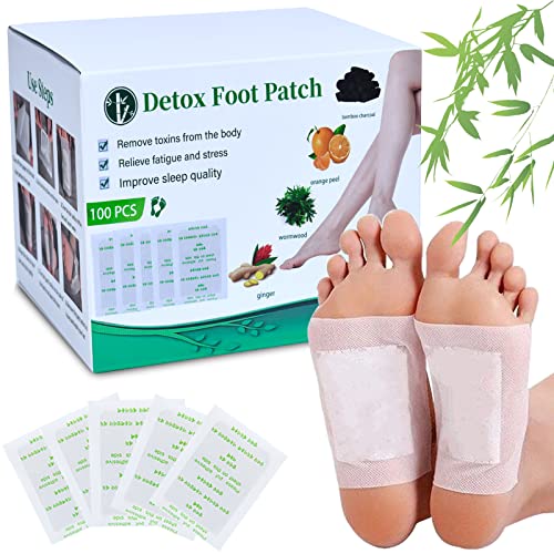 Patch Detox Pieds - 100 Detox Foot Patches Deep Cleansing Patch Pieds Patch pour Les Pieds en Absinthe Naturelle Élimine Les Toxines du Corps Améliore la Qualité du Sommeil et Soulage la Fatigue