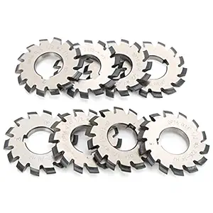 8PCS Gear Milling Cutter Steel Involute Gear Cutters Cutting Tools 14.5? Gear Cutter Inner Diameter 22mm Outer Diameter 55mm Gear Milling Tools