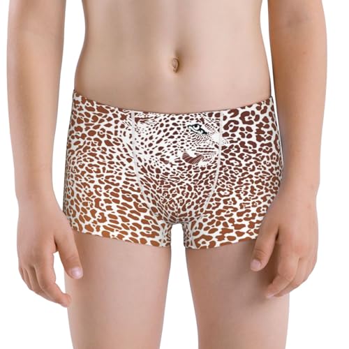 Boys' Cotton Boxer Brief Soft Underwear-Leopard Brown