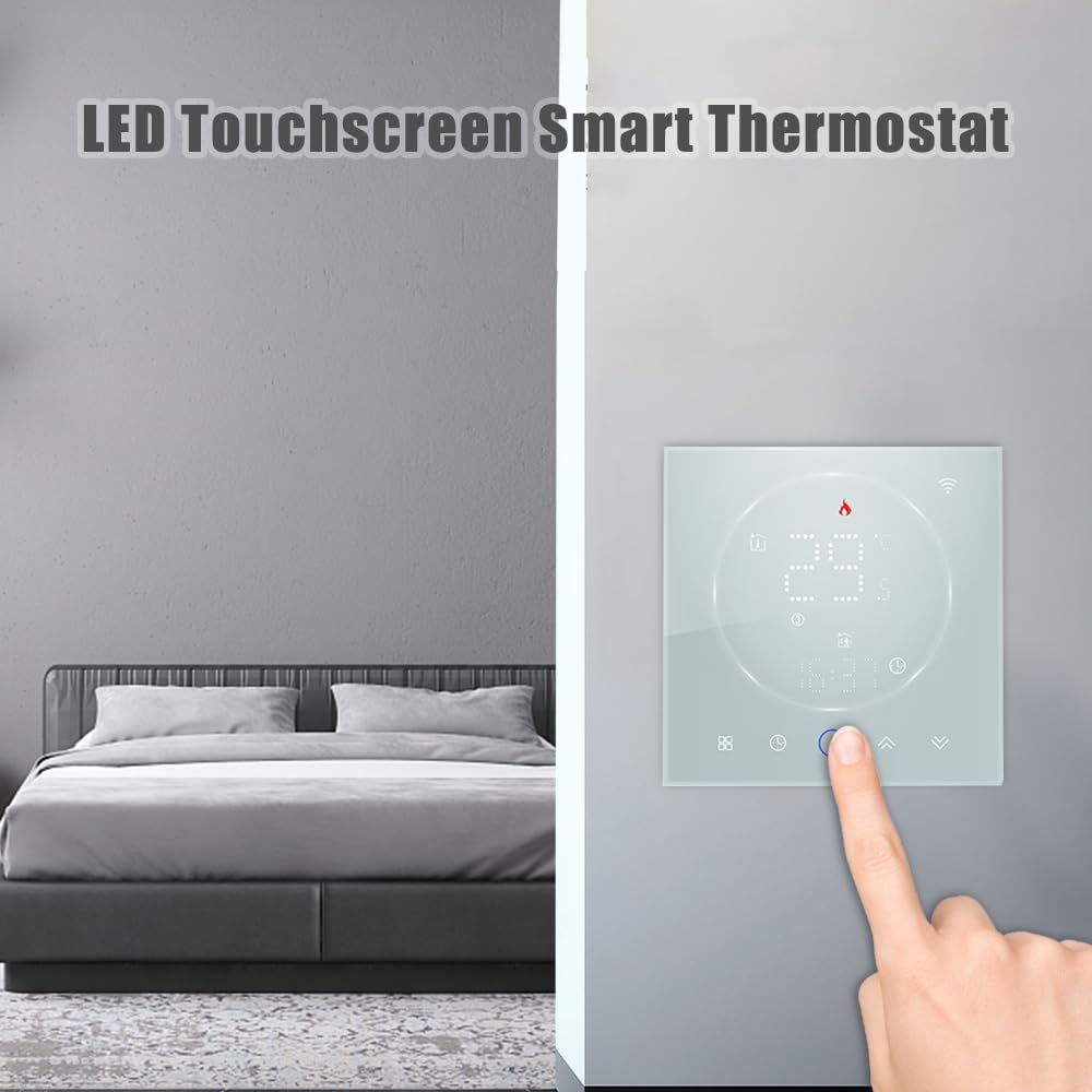 Termostato Termostato WiFi inteligente Control de voz 3A Pantalla LED programable digital Controlador de temperatura de calefacción por suelo radiante Termostato de pared inteligente digital par