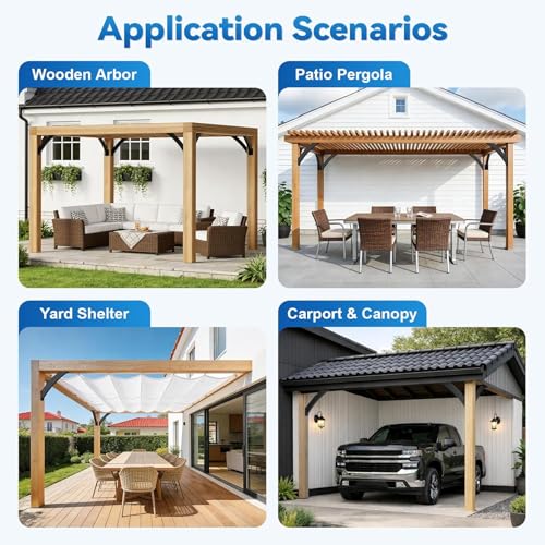 Kit de Soportes para Pergola de Acero de Alta Resistencia, Ángulo de 45°, para Estructuras de Madera como Gazebos, Decks y Cabañas (2 piezas) miniatura 6
