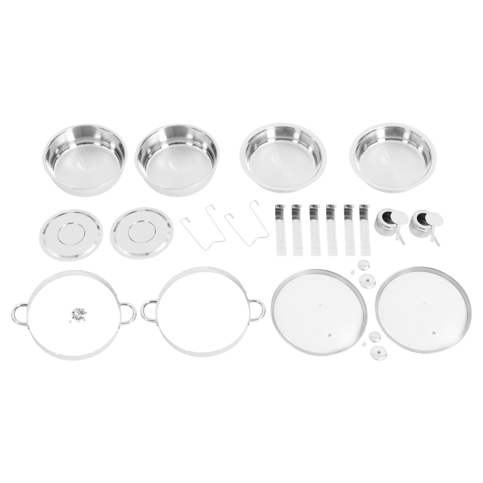 2 piatti da 4,5 l, argento a buffet, con coperchio, per buffet, colazione, feste, 41,9 x 27,9 cm
