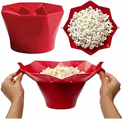 Balde em Silicone De Pipoca Para Microondas Faz Pipoca Saudável sem óleo