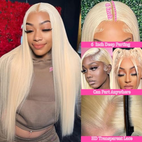 30 inch 613 lace front wig human hair blonde 13x6 hd transparent lace front wigs human hair 180 density blonde glueless wigs 613 hd straight lace frontal wig pre plucked