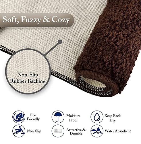 Image of Luxe Home Bathmat Super Soft Premium Microfibre Non Slip Anti Skid Boston mat for Bathroom, Kitchen, Entrance (38 x 58 cm, Chocolate, Pack of 1)