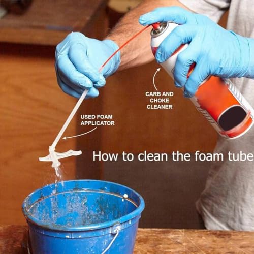 Image of 20 Pieces Spray Foam Replacement Tube Nozzle Tips with Brush Spare Straws Screws on Cans