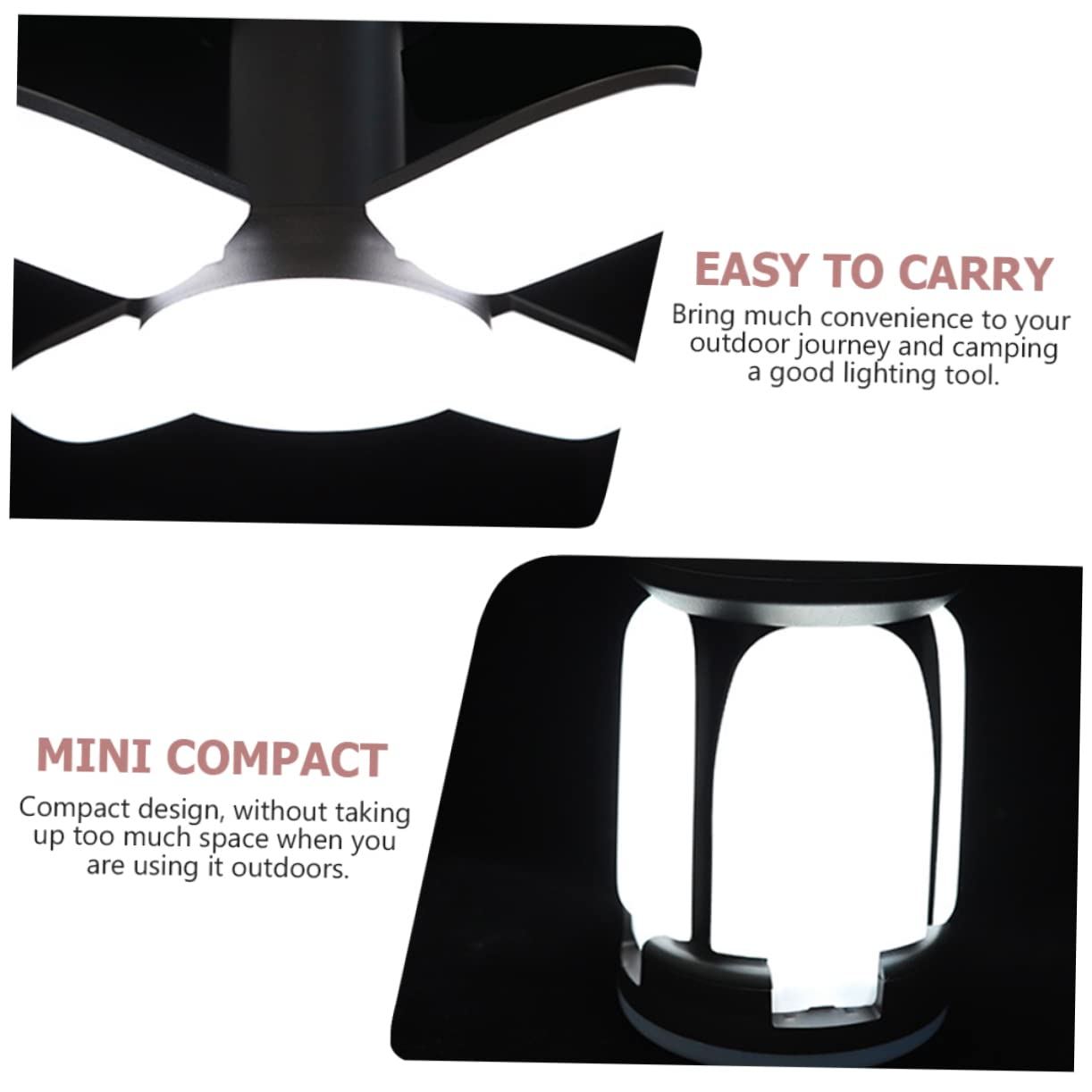 VICASKY Solar Powered LED Camping Lamp Portable Emergency Light for Hiking and Fishing Compact Design for Tents Patios and Gardens