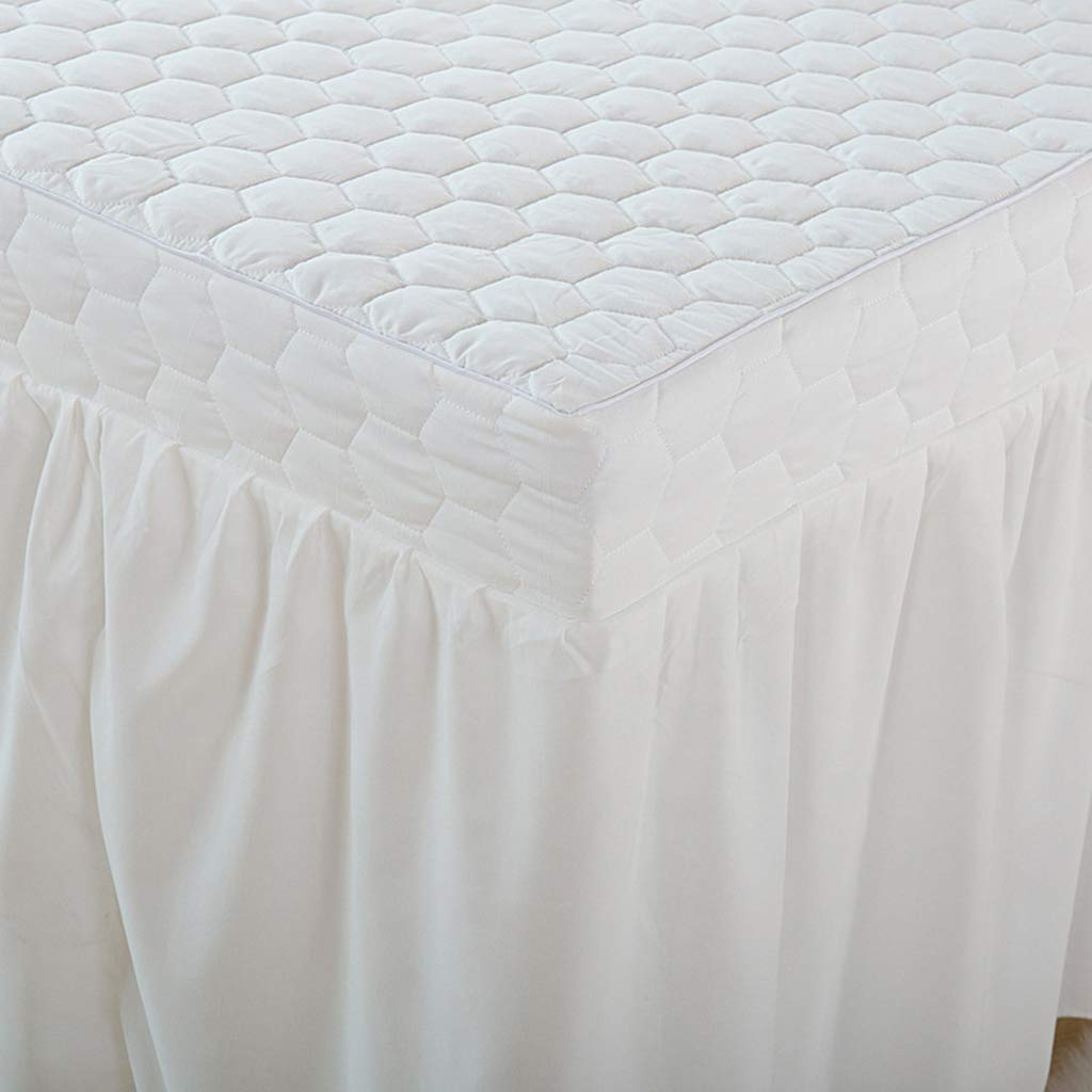 Fityle 2Pcs White 73x28 inch Microfiber Beauty Thickening Massage Table Skirt Bed Cover Solid Color: Beauty