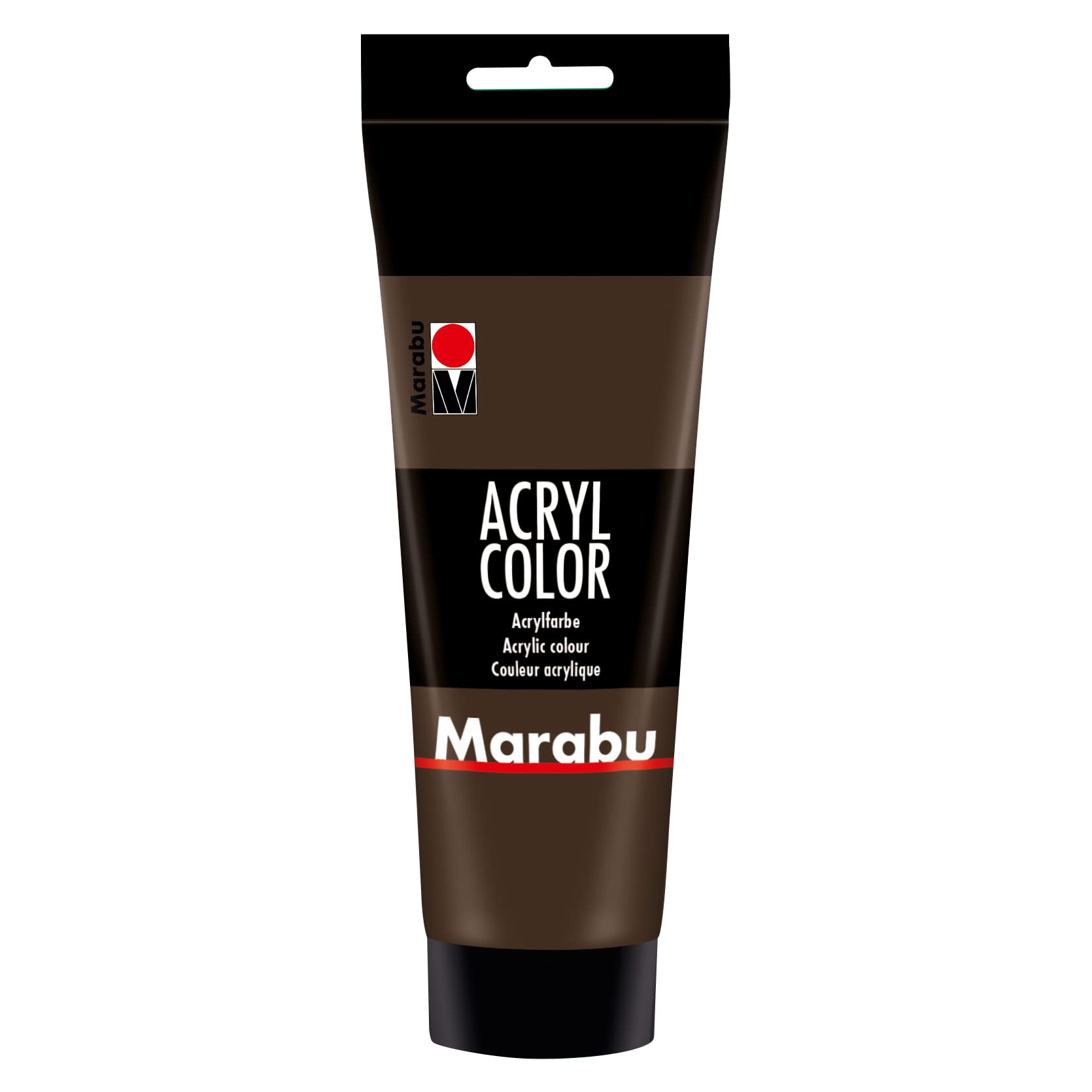 Marabu 12010025045 – Acryl Color brun foncé 225 ml, peinture acrylique crémeuse à base d'eau, séchage rapide, résistante à la lu