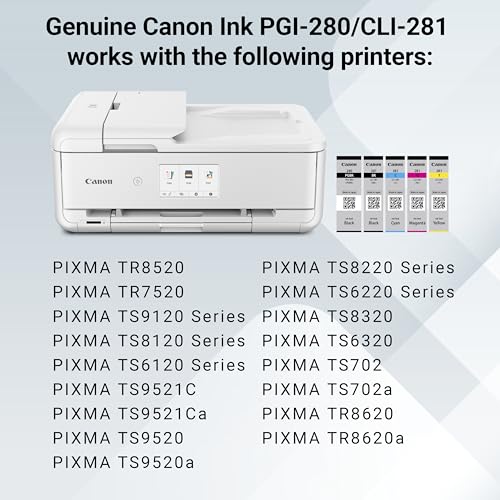 Image of Canon PGI-280 /CLI-281 Genuine Combo Pack,Compatible with TR8520,TS9120,TS8120,TS6120,TS9521C /a,TS9520 /a,TS8220,TS6220,TS8320,TS6320,TS702 /a,and TR8620 /a Series Printers,(Pack of 2)