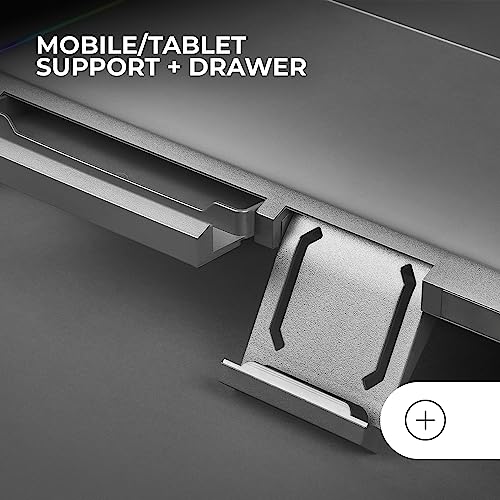 Mars Gaming Gaming MGS ONE Zwart Chroma RGB Monitor Stand Verstelbare Grootte Smartphone en Tablet Stand Front USB 2.0 - Afbeelding 5