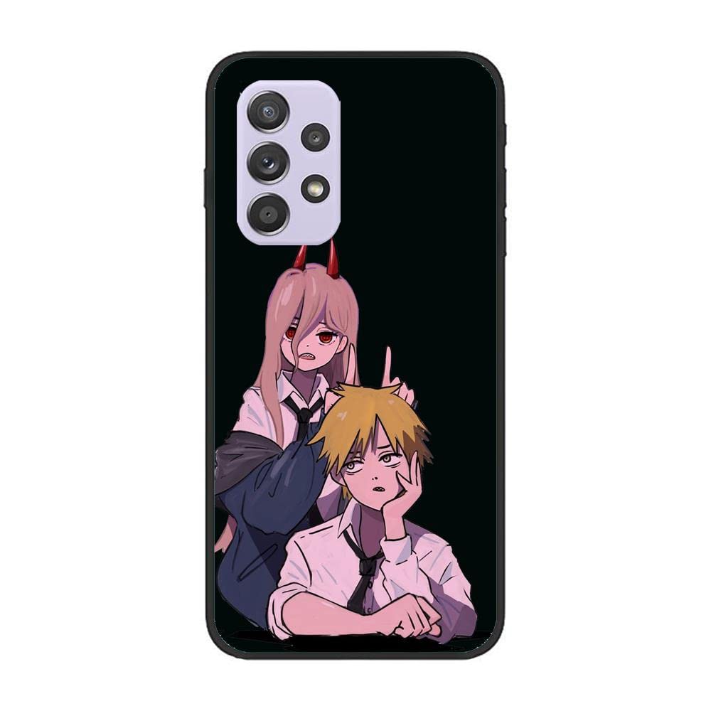 SEINC Black TPU Phone Case for Samsung Galaxy A52s 5G, Chainsaw Man for Power Blood 2 Thin Soft Matte Rubber