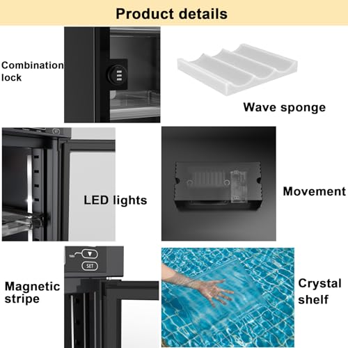 AUTENS 除湿ドライキャビネットボックス コンビネーションロック付き デジタルコントロール ノイズレス 省エネ カメラレンズ/電子機器/収集品収納用 温度湿度LEDスクリーン (100L) AD-100P の商品画像 4