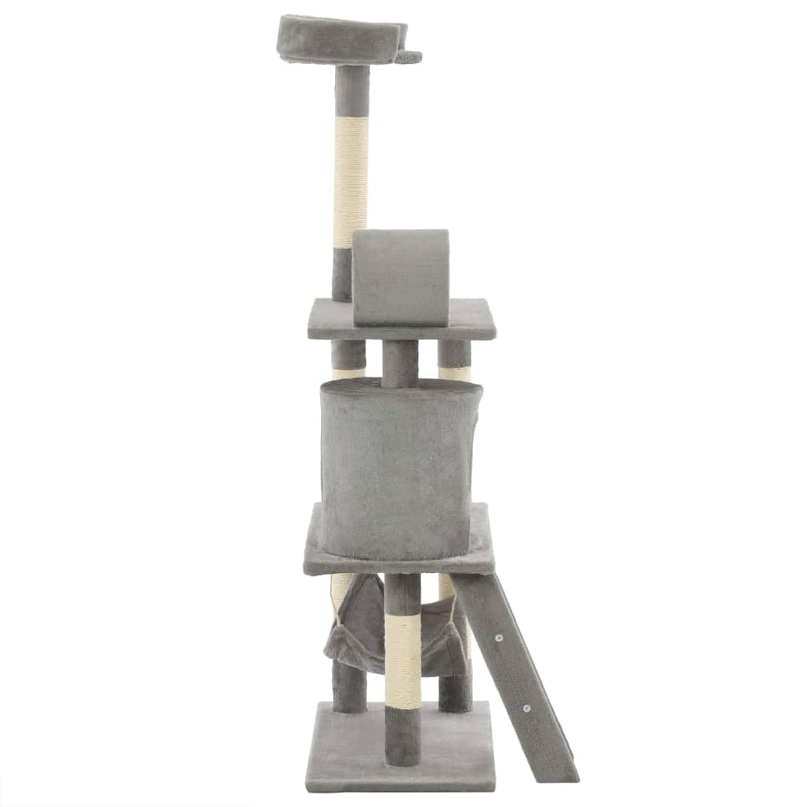 Rascador para Gatos con Poste de sisal, ZEYUAN Arbol para Gatos, Gatos Accesorios, Arranhador para Gatos, Arbol Rascador Gatos, 140 cm Gris