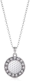 Silver Circle Charm 18 Inch Necklace with Cubic Zirconia Jewelry