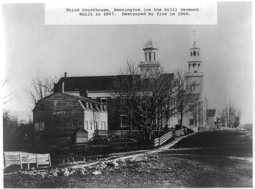 HistoricalFindings Photo Third Bennington Court House,Courthouse,Bennington on The Hill,Vermont,VT