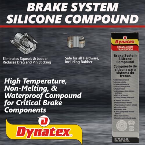 Image of Dynatex Brake System Silicone Compound 5.3 oz Tube - Pure Silicone, No Petroleum, -40F to 500F, Protects Rubber, Moisture Resistant (5-Pack)