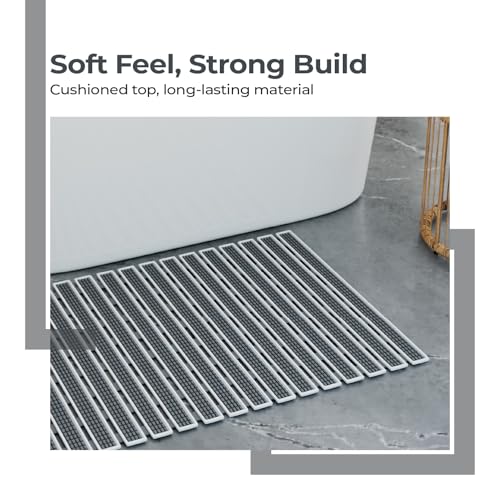 Image of Lifelong Bathmat for Home | Anti-Skid Bathroom Mat, Water Resistant Non-Slip Floor Mat for Bathroom, DIY Customisable Size Mat for Kitchen, Quick Drying Foot Mat, Silicone Suction Cup for Strong Grip