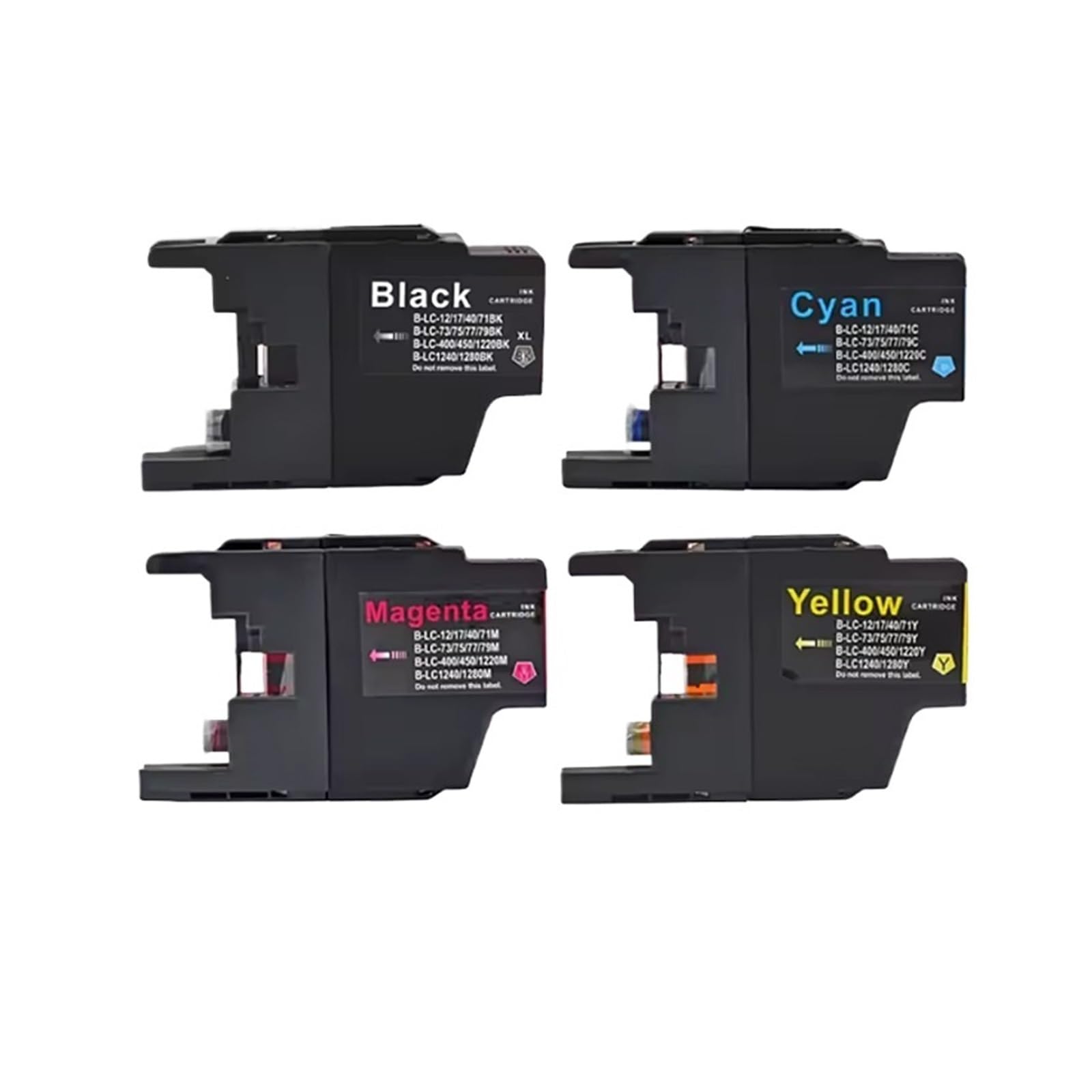 Cartuccia ink LC1220 LC1240, compatibile con Brother, J430W | Cartucce nero ciano magenta giallo con inchiostro dye per documenti e stampa a colori(4 SET)