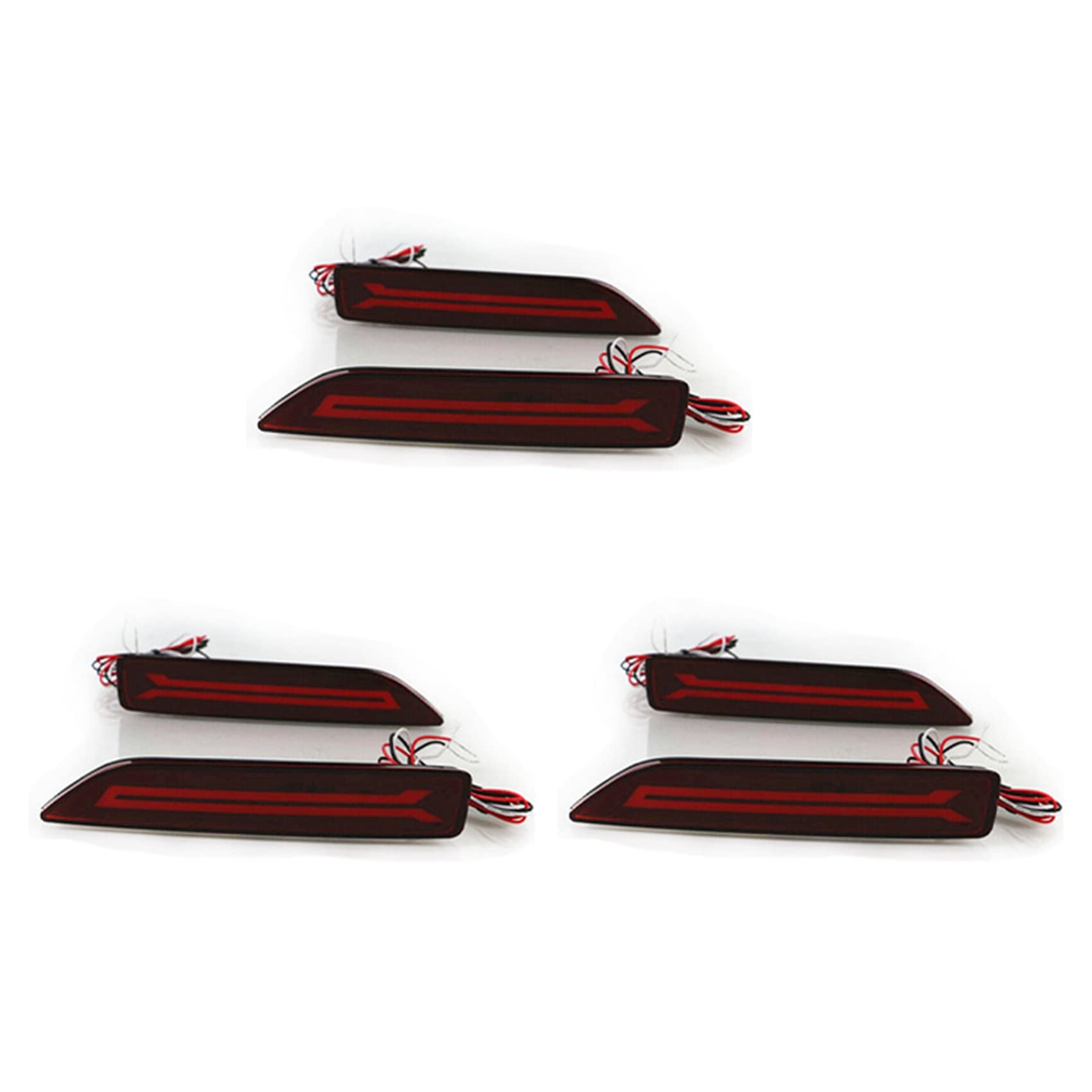 Cwmiibili 6PC for -V 2007 2008 2009 Multi-Function LED Rear Bumper Light Rear Fog Lamp Auto Bulb Brake Light Reflector