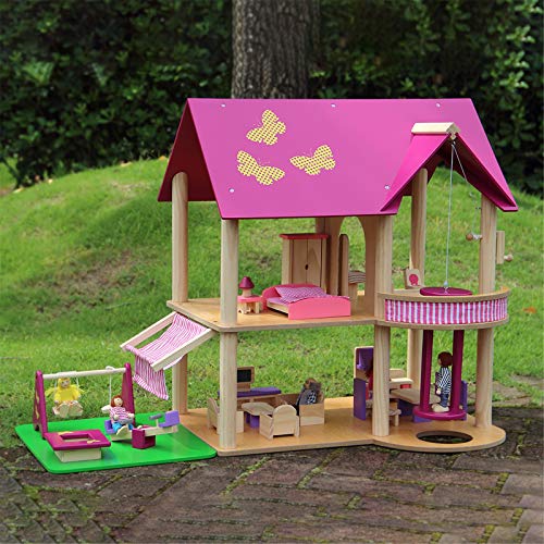 Minipuppen Häuser Großes hölzernes Puppenhaus mit Möbeln 3D-Puzzle-Hausmodell für Kinder Für Jugendliche und Erwachsene… – Bild 4