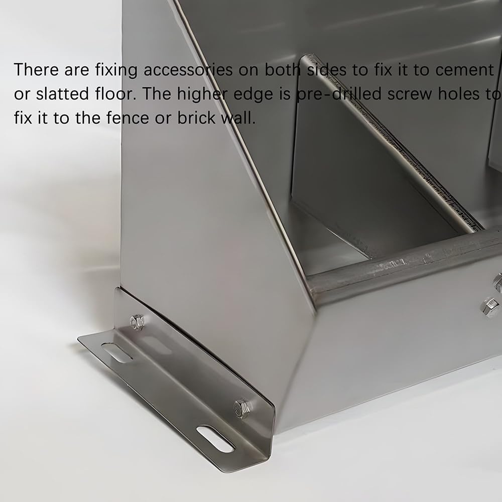 Comedero Portátil De Acero Inoxidable para Cerdos, De 2 a 8 Piezas, con Diseño Antiderrames De Gran Capacidad para Heno Y Grano, para Gallineros Y Porcinos 1.5meter/6hole