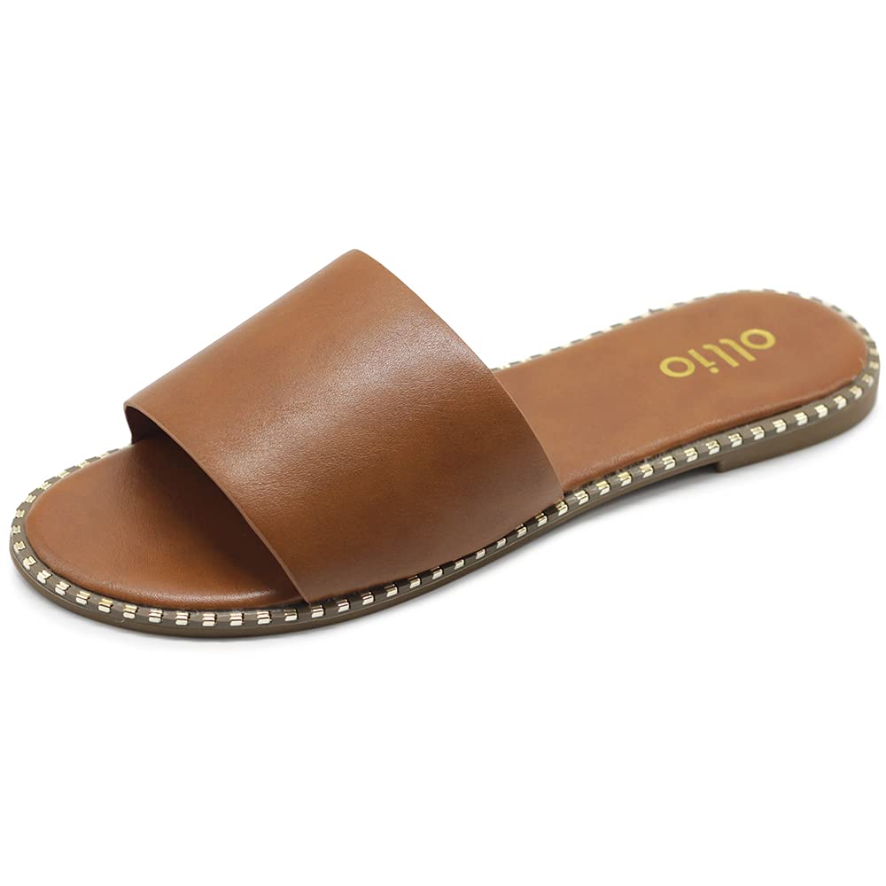 Ollio Women's Shoes Simple Comfort Slide Sandals S130