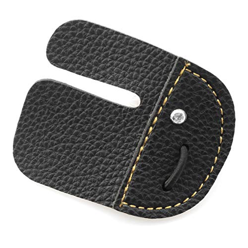 Zrm&E Cow Leather Right Handed Archery Finger Tab For Recurve Bows, Fingers Protector, Shooting Practice Gear, Black #TOP1