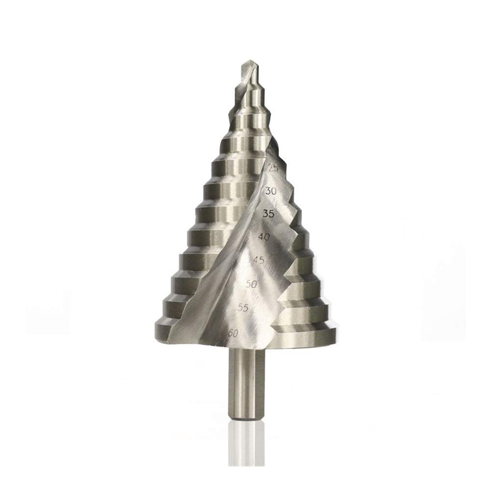Punta per trapano a gradini in metallo HSS con codolo rotondo a gradino, 1 pezzo 6-60 mm a spirale per legno (colore 1 pezzo 6 60 mm)