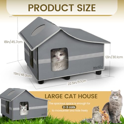 Outdoor Cat House Weatherproof Outside Cat House for Outdoor Feral Cats Insulated Cat Shel - image 8