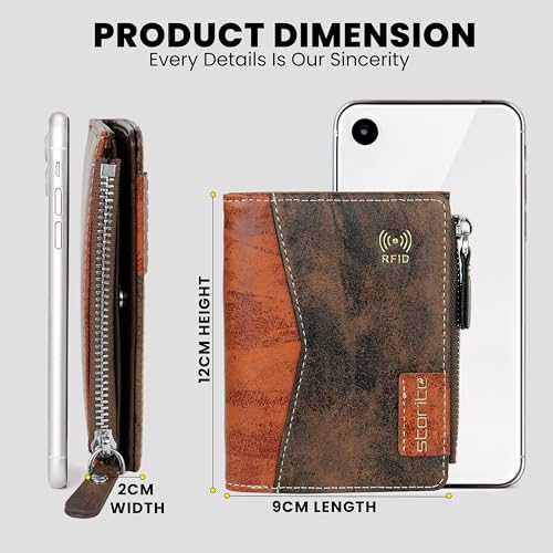 Image of Storite Men's Multi-Card Bifold Leather Wallet RFID Protected Bifold Wallet - Slim PU Leather Money & Credit Card Holder Purse with ID Window (Coffee)
