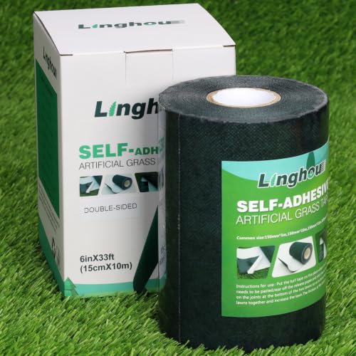 Linghou Double Sided Artificial Grass Turf Tape 6' x 33' for Hard Surfaces