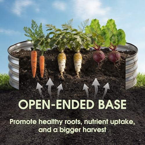 Image of NEWBULIG Galvanized Raised Garden Bed Outdoor, 4x2x1ft Metal Planter Box for Vegetables Flowers Herbs, Heavy-Duty Oval Raised Flower Bed for Gardening, Open Bottom, Easy Assembly, Safe Edges