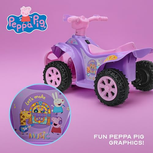 Image of Peppa Pig - 6V Kids Ride-On ATV with Rechargeable Battery and Reverse Drive