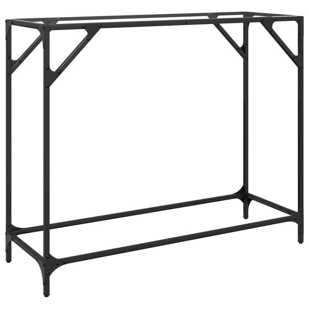 Konsolentisch mit Glasplatte transparent Stahl 98x35x81 cm modern für Flur Diele Wohnzimmer platzsparend als Beistell Ablage mit Wandhalterung stabil und pflegeleicht