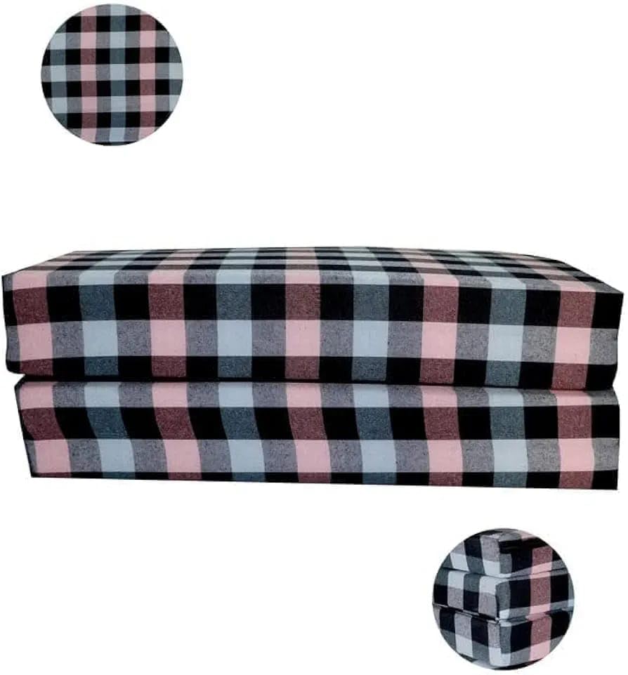 Image of Mattress, Foldable, Lightweight, Travel, Outdoor Camping, Cotton, Portable Mattress, Floor Sleeping Mat for Sleeping Soft Foam Slim Mattress for Single Bed (72 inchX36 inchX2 inch) Multicolour (M-R)